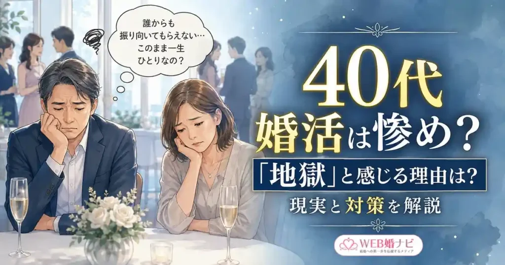 40代婚活は惨め？「地獄」と感じる理由は？現実と対策を解説