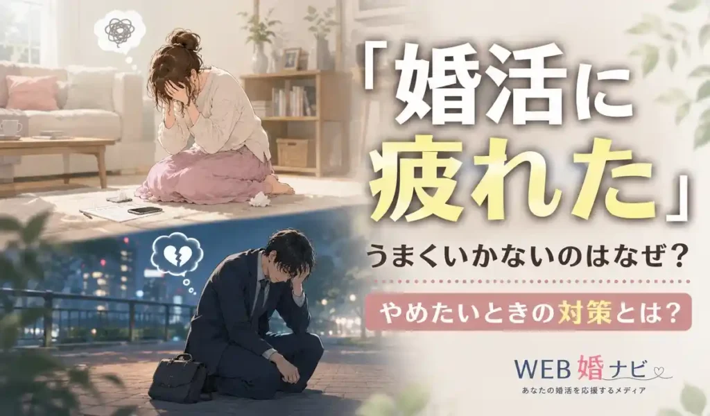 「婚活に疲れた」うまくいかないのはなぜ？やめたいときの対策とは？