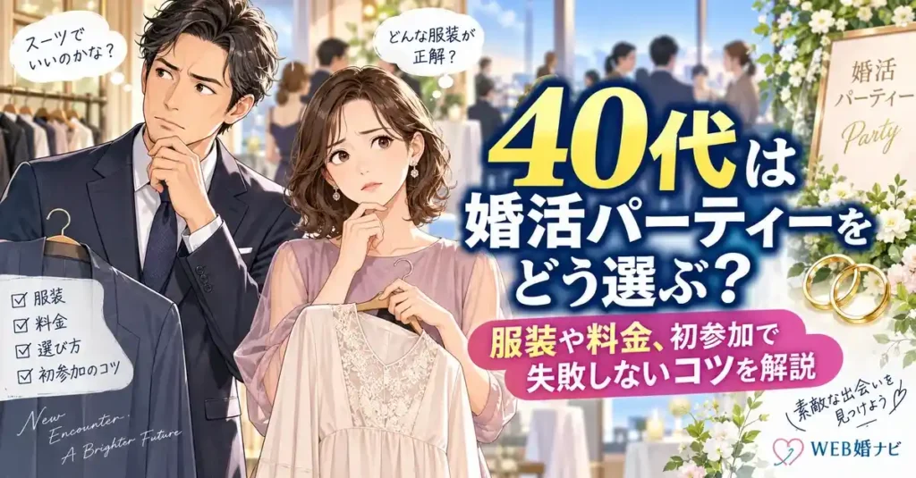 40代は婚活パーティーをどう選ぶ？服装や料金、初参加で失敗しないコツを解説