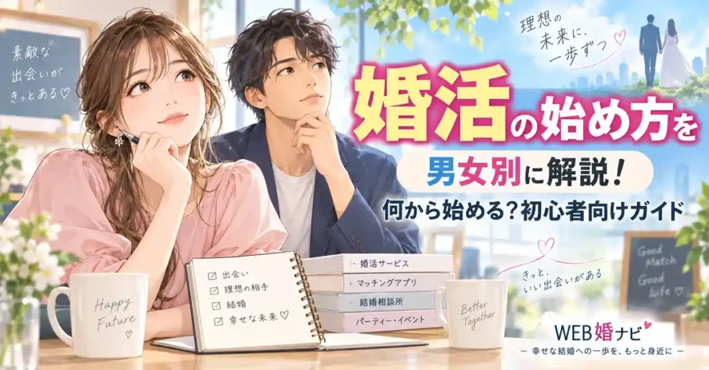 婚活の始め方を男女別に解説！何から始める？初心者向けガイド