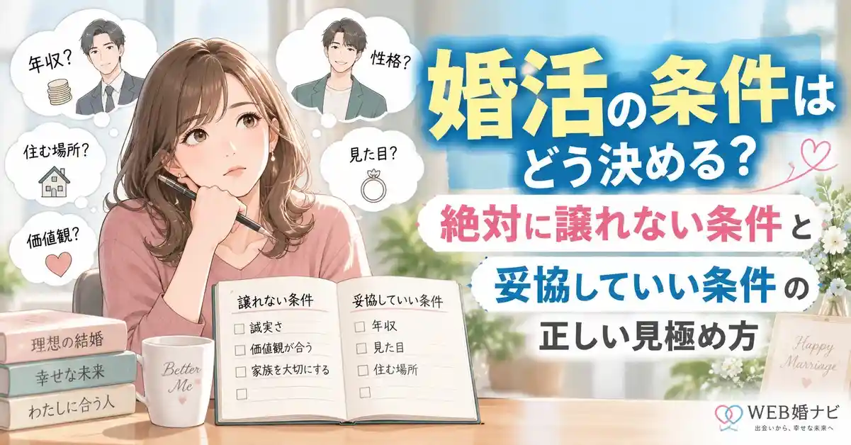 婚活の条件はどう決める？絶対に譲れない条件と妥協していい条件の正しい見極め方