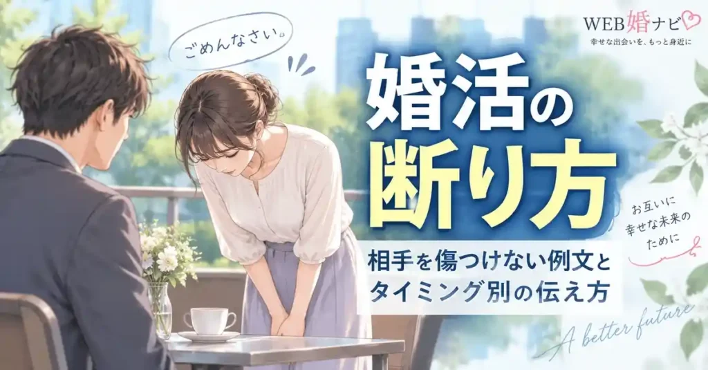 婚活の断り方｜相手を傷つけない例文とタイミング別の伝え方