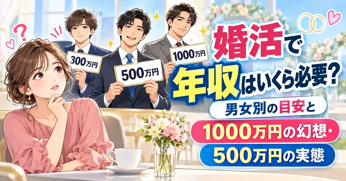 婚活で年収はいくら必要？男女別の目安と1000万円の幻想・500万円の実態